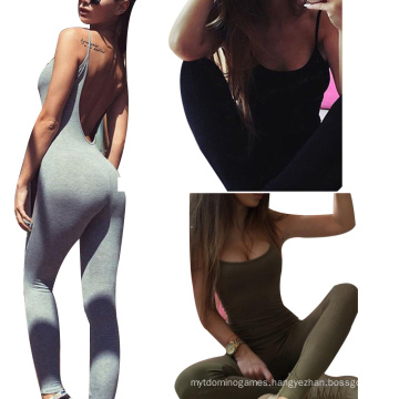 Hot Style Backless Exercise Yoga Pants Jumpsuit Women′s Wear